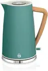 Nordic Jug Kettle, 1.7 Litre, Pine Green, Rapid Boil, Wood Effect Handle, Sca...