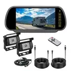 7" Monitor Mirror 4 PIN 2 Sony CCD Color Rear View Reversing Camera 2x 10m Truck