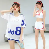 在飛比找蝦皮購物優惠-臺中熱賣款2024新款三件套遊泳衣女溫泉韓國分體保守運動風平