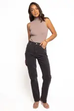[PUP96] Abrand 94 High Straight Jeans - Cara Washed Black 6 black wash