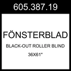 IKEA FONSTERBLAD FÖNSTERBLAD Black-out Roller Blind White 36x61" 605.387.19