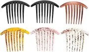 minkissy 6Pcs Teeth Hair Side Comb French Hair Comb for Wedding Bride Bun Plastic Twist Comb Decorative Hair Comb for Women Updo Hair Accessories