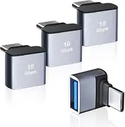 4 Pack USB C to USB 3.1 Adapter, AreMe 90 Degree Up and Down Right Angle USB Type C Male to USB Female Converter Connector for MacBook Pro Air iPad, Tablet, Phone and Other Type C Devices