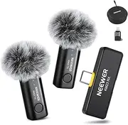 NEEWER Wireless Lavalier Microphone for iPhone Android Tablet PC Laptop 131ft/40m Range Noise Cancellation Omnidirectional Mic for Vlogging Live Streaming (1x RX + 2X TX), KM23