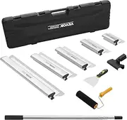 VEVOR Drywall Skimming Blade Set, 7/10/14/16/24 in Skimming Blades + 34-81.6 in Extension Handle Pole, Stainless Steel Knife Professional Skim Coat Tools, for Gyprock/WallBoard/Plasterboard