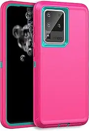 MXX Heavy Duty Case for Samsung Galaxy S20 Ultra - (No Screen Protector) Drop Protection Tough Case for Galaxy S20 Ultra 5G (Pink/Light Blue)