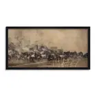 Daphtary Masai Mara Wildebeest Herd Long Panel Framed Wall Art Print 12x25 Inch