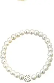 [ZLING] Natural Freshwater Pearl 925 Sterling Silver Green Chalcedony Love Coin Bracelet Jewelry For Women