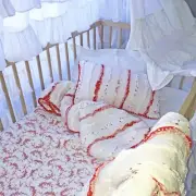 Angads 4pc Laila Cot Quilt Floor Rug & 2 Cushions Nursery Package
