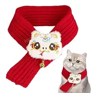 New Year Dog Scarves | Red Cat Bandana Pet Scarf Snakehead Design Dog Bandanas,Holiday Decoration, Fall Winter Knitted Scarves, Pet Festive Outfit for Chinese New Year