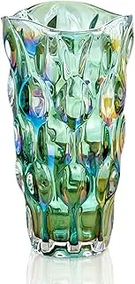 Colorful vase, Crystal Glass Large Vase Decorative Colorful Flower Vase Plant Container, for Home Decor,Wedding Decor,Centerpieces,Party