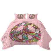 Rainbow Colors Peace Coverlet