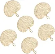 Raffia Handheld Fan | Natural Palm Leaves Hand Fans,Weaving Cooling Supplies Chinese Style Home Wall Decor for Wedding Hot Days