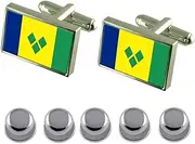 [Select Gifts] Shirt Dress Studs St. Vincent & The Grenadines Flag Cufflinks