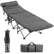 Costway Camping Cots Folding Retractable Travel Camping Cot W/Removable Mattress