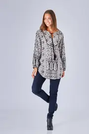 Black Moroccan Tunic--ALE-3016117