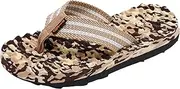 [Generic] Mens Canvas Flip Flops Flops Flat Bottom Lightweight Slip On Comfortable Camouflage Pattern Beach Slippers Mens Plush Flip Flops