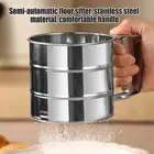 New Stainless Steel Flour Sieve Cup Powder Sieve Mesh Cakes Hand-Screened Baking
