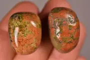 2 *UNAKITE* Tumbled Stones 27.2g 2-3cm Red Jasper Epidote Healing Crystals
