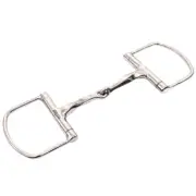 BE Bar H Equine Western 5 In Broken Mouth D Ring Racing Snaffle Horse Bit