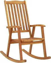 vidaXL Solid Acacia Wood Rocking Chair Vintage Durable Stable Wooden Outdoor Garden Patio Lounge Armchair Seat Sitting Seating Furniture