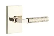 Emtek Select Privacy Rectangular Rosette L-Square Stem Hammered Handle US14 LH