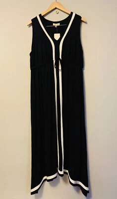 BNWT Autograph Women’s Black & White Sleeveless Maxi Dress Plus Size 16 Casual
