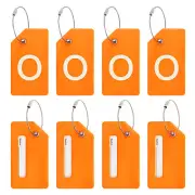 8 Pcs Silicone Luggage Tags, Luggage Tags for Suitcases Initial Letter O, Orange