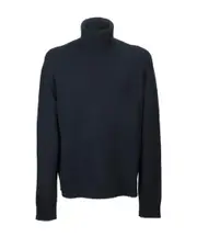 logo-knit roll-neck jumper S Black