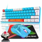 USB 60% Gaming Keyboard and Mouse Combo Mechanical RGB Backlit Red switches PS4