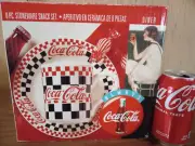 Vintage Collector's Coke / Coca-Cola 8 Piece Stone-wear Snack Set