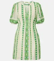 [Velvet] Velvet Lucy patterned cotton minidress AU 14 white