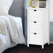 Artiss Bedside Table 3 Drawers White