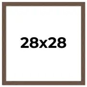 28x28 Farmhouse Brown Solid Wood Picture Frame Width 1.5 Inches | Interior Frame