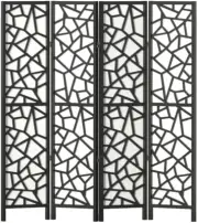 Room Divider, 4 Panel Folding Wooden Privacy Portable Screen Shelf Dividers Part