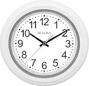 [Bulova] C4865 Night Vision Lighted Dial Wall Clock, 10", White