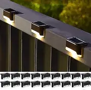 18 pcs Outdoor Led Solar Deck Lights,Waterproof Solar Step Lights Solar Powered Stair Lights for Outdoor Stairs,Yard,Deck,Fence,Patio and Pathway