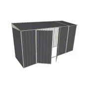 Build-A-Shed 1.2 x 3.7 x 2.0m Skillion Double Hinged Side Doors Shed - Grey