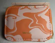 KENSIE PILL CASE WITH 8 SECTION ORGANIZER ORANGE SWIRL 2 1/2 X 3 1/4 NWT