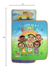 Cocomelon Toddler Nap Mat Cute as a Rainbow Built In Pillow