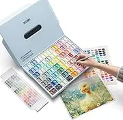 HIMI Twin Cup Jelly Gouache Paint Set, 112 Colors 12g, Jelly Cup Design, Gouache Paint Non Toxic for Canvas and Paper, Art Supplies for Professionals and Beginner (Ice Blue)