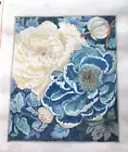 Needlepoint Canvas Hand Painted 18 mesh Peony Flowers William Morris Style $195