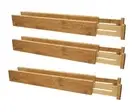 Frederica Trading Bamboo Adjustable Drawer Divider Stackable Organizers LOT OF 3