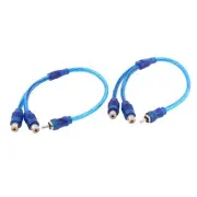 RCA 2 Female to 1 Male Splitter Stereo Audio Y Adapter Wire Connector 2 Pcs