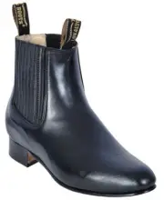 Men's Los Altos Black Genuine Deer Ankle Boots Charro Botin Leather Outsole D