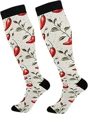 [Caihoyu] Softball Socks For Women & Men Compression Sock 15-20 mmHg for Nurses, Pregnancy, Flying, Running,Travel