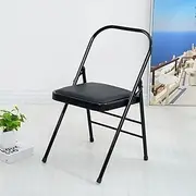 Backless Yoga Chair Yoga Practice Balance Chair，Foldable Yoga Auxiliary Chair, Flexibility Strength Training Tool, Stable and Durable, Black(Black)