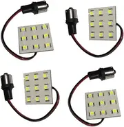 HQRP 4-Pack BA15s Bayonet Base 9 LEDs SMD 5050 LED Bulb Cool White for #93 / #1141 / #1156 Forest River Travel Trailer + HQRP UV Meter