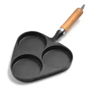 NNEAGS 3 Mold Cast Iron Breakfast Fried Egg Pancake Omelette Fry Pan