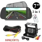 7" Clip-on Mirror Monitor + Car Reversing Camera for Truck Caravan Rear View Kit